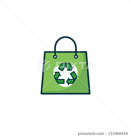 Eco-Friendly Shopping: A Vibrant Green Bag Symbolizing Sustainable Practices and Responsible Eco-Friendly Shopping: A Vibrant Green Bag Symbolizing Sustainable Practices and Responsible 133900916