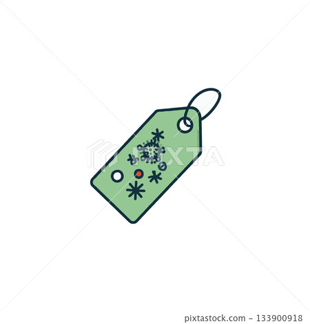 Festive christmas ornament tag with snowflakes and minimalist design adding a touch of holiday Festive christmas ornament tag with snowflakes and minimalist design adding a touch of holiday 133900918