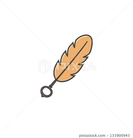 Minimalist quill illustration suggesting heritage, writing, scholarship or creative arts perfect 133900943