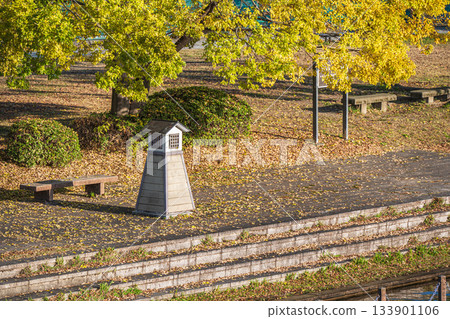 京都市伏見區伏見港公園，秋末景色 133901106