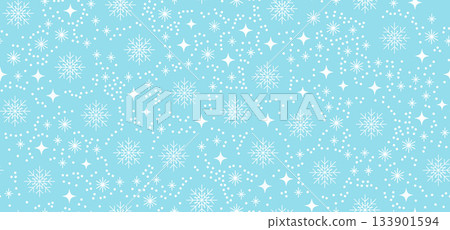 White snowflakes and stars seamless pattern blue White snowflakes and stars seamless pattern blue 133901594