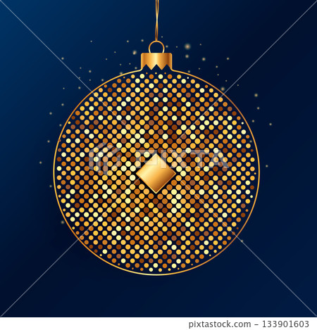 Luxury golden Christmas ball formed mosaic Luxury golden Christmas ball formed mosaic 133901603