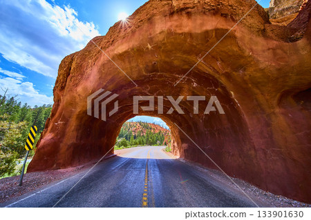 Red Canyon Tunnel Road Sunburst Utah Scenic Drive Adventure Travel Landscape Red Canyon Tunnel Road Sunburst Utah Scenic Drive Adventure Travel Landscape 133901630