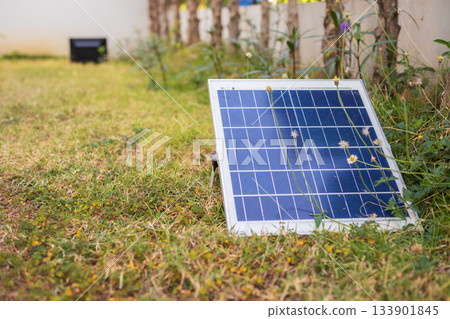 solar panel in the house garden solar panel in the house garden 133901845