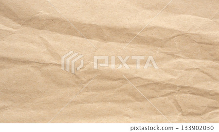 Abstract crumpled and creased recycle brown paper texture background 133902030