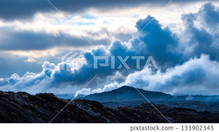 land with garbage, Garbage dump landscape of ecological damage contaminated land., plastic scrap in landfill, environmental problems pollution, waste or trash from household in waste landfill 133902343
