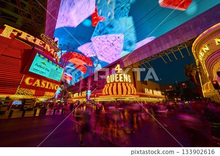 Fremont Street Experience Neon Casinos Nightlife and Digital Canopy Las Vegas Fremont Street Experience Neon Casinos Nightlife and Digital Canopy Las Vegas 133902616