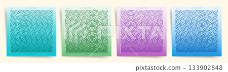 Ocean Gradient Wave Poster Set. Soft Blue, Green, and Purple Abstract Line Patterns for Modern Branding, Wallpaper, Textile, and Cover Design. Ocean Gradient Wave Poster Set. Soft Blue, Green, and Purple Abstract Line Patterns for Modern Branding, Wallpaper, Textile, and Cover Design. 133902848