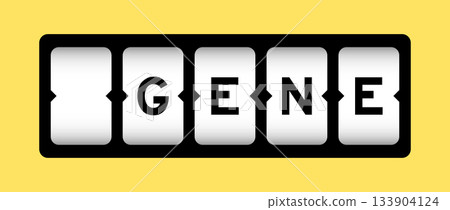Black color in word gene on slot banner with yellow color background Black color in word gene on slot banner with yellow color background 133904124