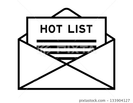 Envelope and letter sign with word hot list as the headline Envelope and letter sign with word hot list as the headline 133904127