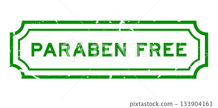 Grunge green paraben free word square rubber stamp on white background Grunge green paraben free word square rubber stamp on white background 133904161