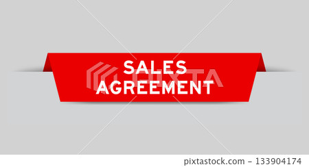 Red color inserted label with word sales agreement on gray background Red color inserted label with word sales agreement on gray background 133904174