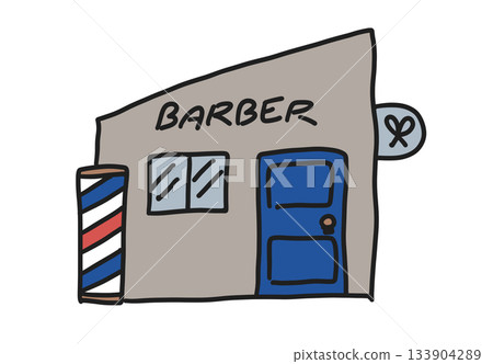 手繪理髮店插圖 手繪理髮店插圖 133904289