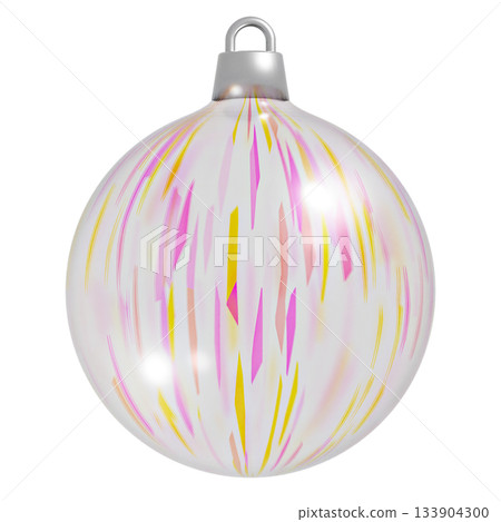 3D Pink and Gold Brushstrokes Christmas Ball Ornament 133904300