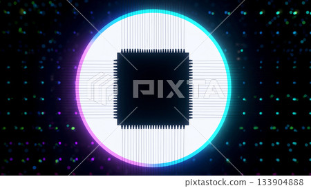 The neon-emitting, high-speed processing blue-purple chip sparkles, and the AI on the computer is a moment when you sense the possibilities of the future. The neon-emitting, high-speed processing blue-purple chip sparkles, and the AI on the computer is a moment when you sense the possibilities of the future. 133904888