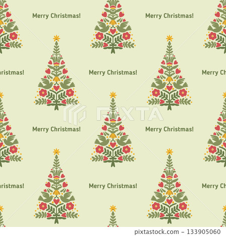 Seamless pattern ws Scandinavian Christmas Trees Seamless pattern ws Scandinavian Christmas Trees 133905060
