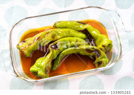 Manganji peppers pickled in noodle soup Manganji peppers pickled in noodle soup 133905281