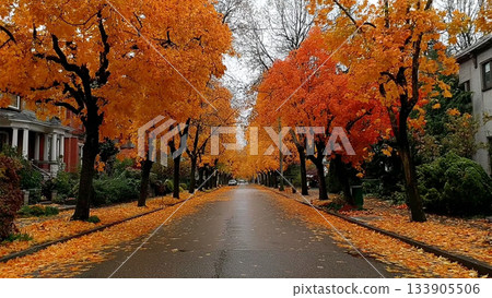 Fall trees in autumn 133905506