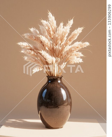 wheat in vase on the table wheat in vase on the table 133906299
