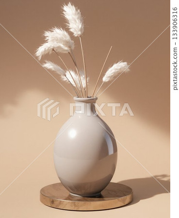 burning candle in a glass 133906316