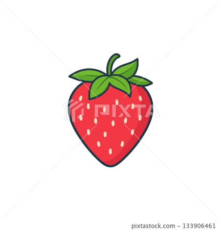 Vibrant strawberry illustration offering a fresh and healthy eating concept for summer snacks and 133906461