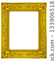 An old metal square picture frame with antique ornaments 133906518
