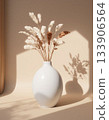 easter composition with flowers and grass 133906564