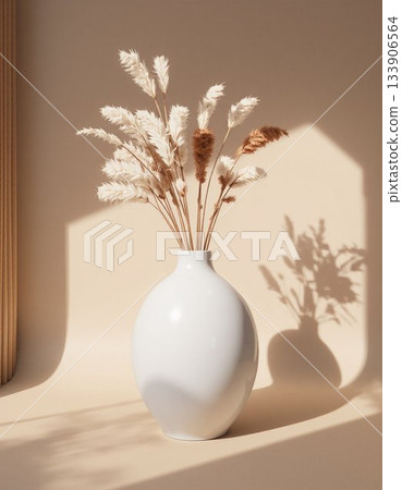 easter composition with flowers and grass 133906564
