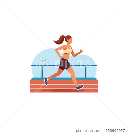 Focused athleticism showcasing dedication to running fitness on the track pursuing personal bests Focused athleticism showcasing dedication to running fitness on the track pursuing personal bests 133906957