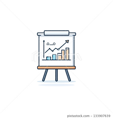 Illustrative graph board depicting data analysis for financial strategies and business development Illustrative graph board depicting data analysis for financial strategies and business development 133907639