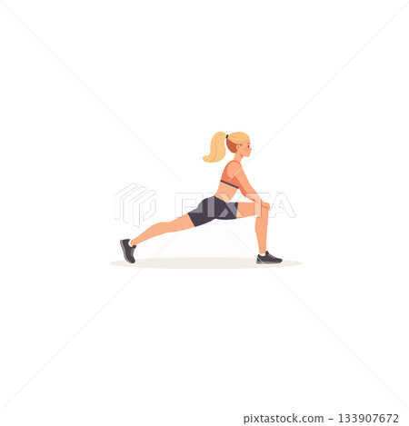 Woman practices intense yoga asana for physical fitness and mental concentration towards healthy Woman practices intense yoga asana for physical fitness and mental concentration towards healthy 133907672
