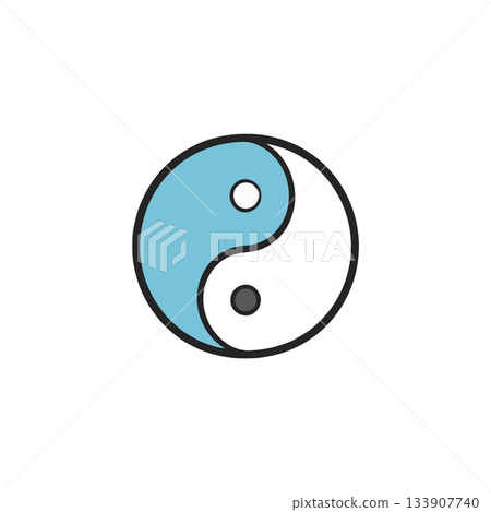 Yin and yang harmony symbol elegantly represents dualism and equilibrium within holistic balance 133907740