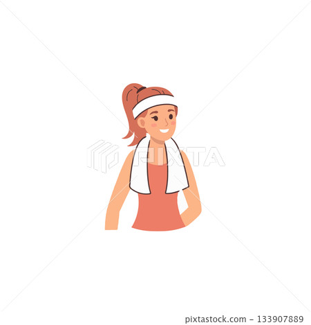 Sportive girl with towel after workout embodies healthy lifestyle active wellness and fitness Sportive girl with towel after workout embodies healthy lifestyle active wellness and fitness 133907889