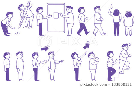紫色線條護理師和病人圖示插圖集,可用於健康指導和眼部指導 紫色線條護理師和病人圖示插圖集,可用於健康指導和眼部指導 133908131