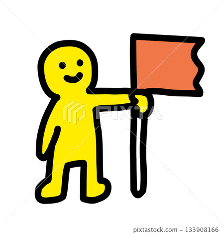 People holding flags / Flags rising | Hand-drawn illustration icons People holding flags / Flags rising | Hand-drawn illustration icons 133908166