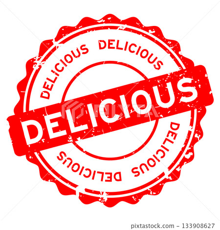 Grunge red delicious word round seal stamp on white background Grunge red delicious word round seal stamp on white background 133908627