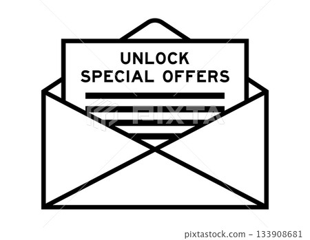 Envelope and letter sign with word unlock special offer as the headline 133908681