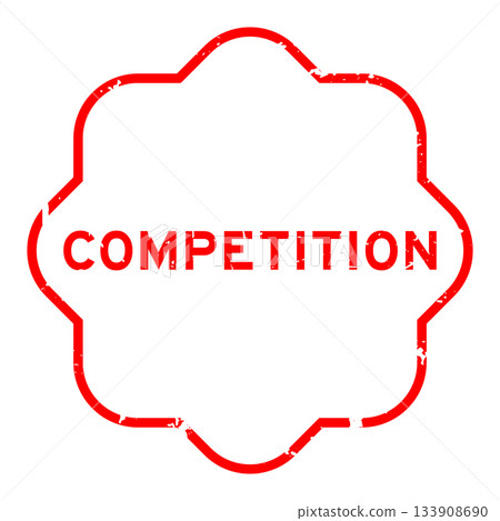 Grunge red competition word square rubber seal stamp on white background 133908690