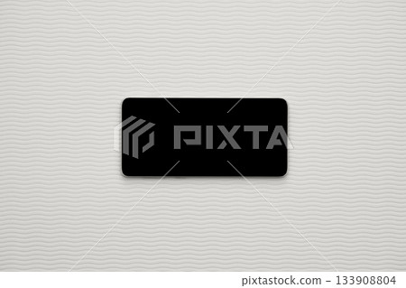 Horizontal blank phone on wave background. Healthcare and vacation applications color of 2026 year cloud white 133908804