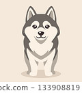Friendly Siberian Husky Cartoon Icon 133908819
