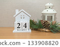 December 24. Christmas composition, the calendar and Christmas composition. Celebration, party concept 133908820