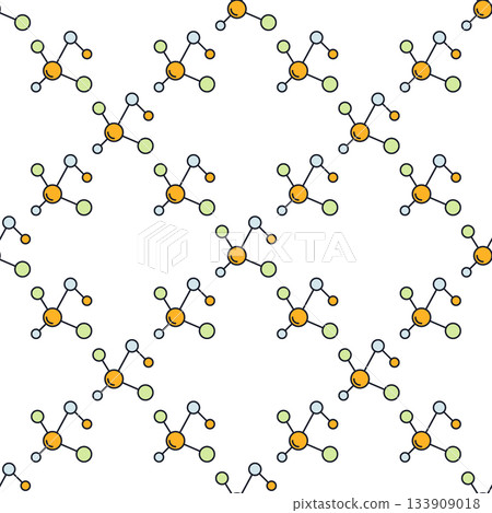 Chemical Formula vector Chemistry Education colored seamless pattern 133909018