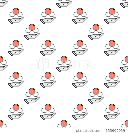 Hand with Chemical molecular formula vector Chemistry colored seamless pattern 133909039