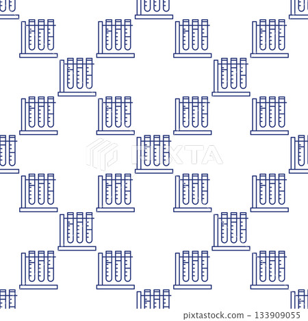 Test Tubes vector Science seamless pattern in thin line style 133909055
