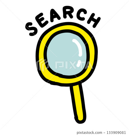 Search and magnifying glass | Hand-drawn illustration icon Search and magnifying glass | Hand-drawn illustration icon 133909081