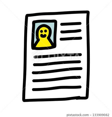 Resume/CV | Hand-drawn illustration icon Resume/CV | Hand-drawn illustration icon 133909082