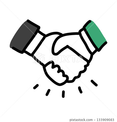 合作、握手、協作 | 手繪插圖圖標 133909083