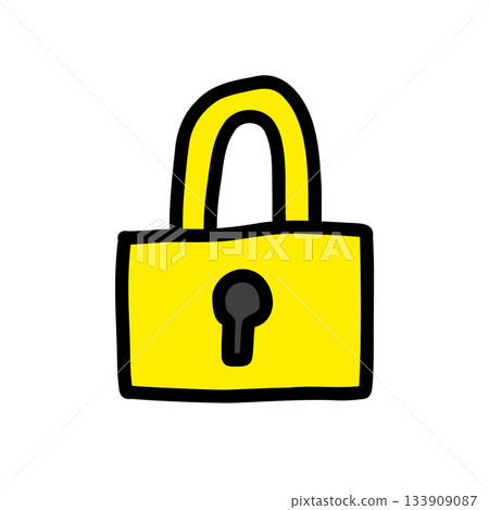 Padlock/Security | Hand-drawn illustration icon Padlock/Security | Hand-drawn illustration icon 133909087