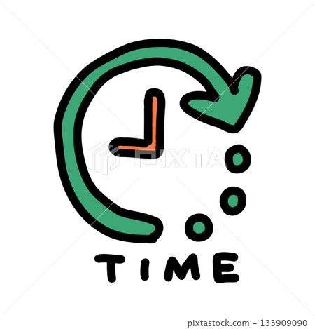 時間、時鐘、旅行時間 | 手繪插圖圖標 133909090
