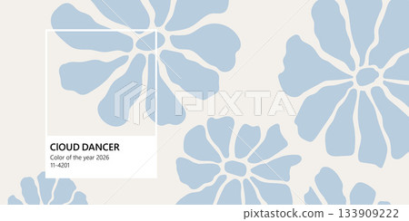 Cloud dancer color of the year 2026. Abstract background with square frame. Color concept. Cloud dancer color of the year 2026. Abstract background with square frame. Color concept. 133909222